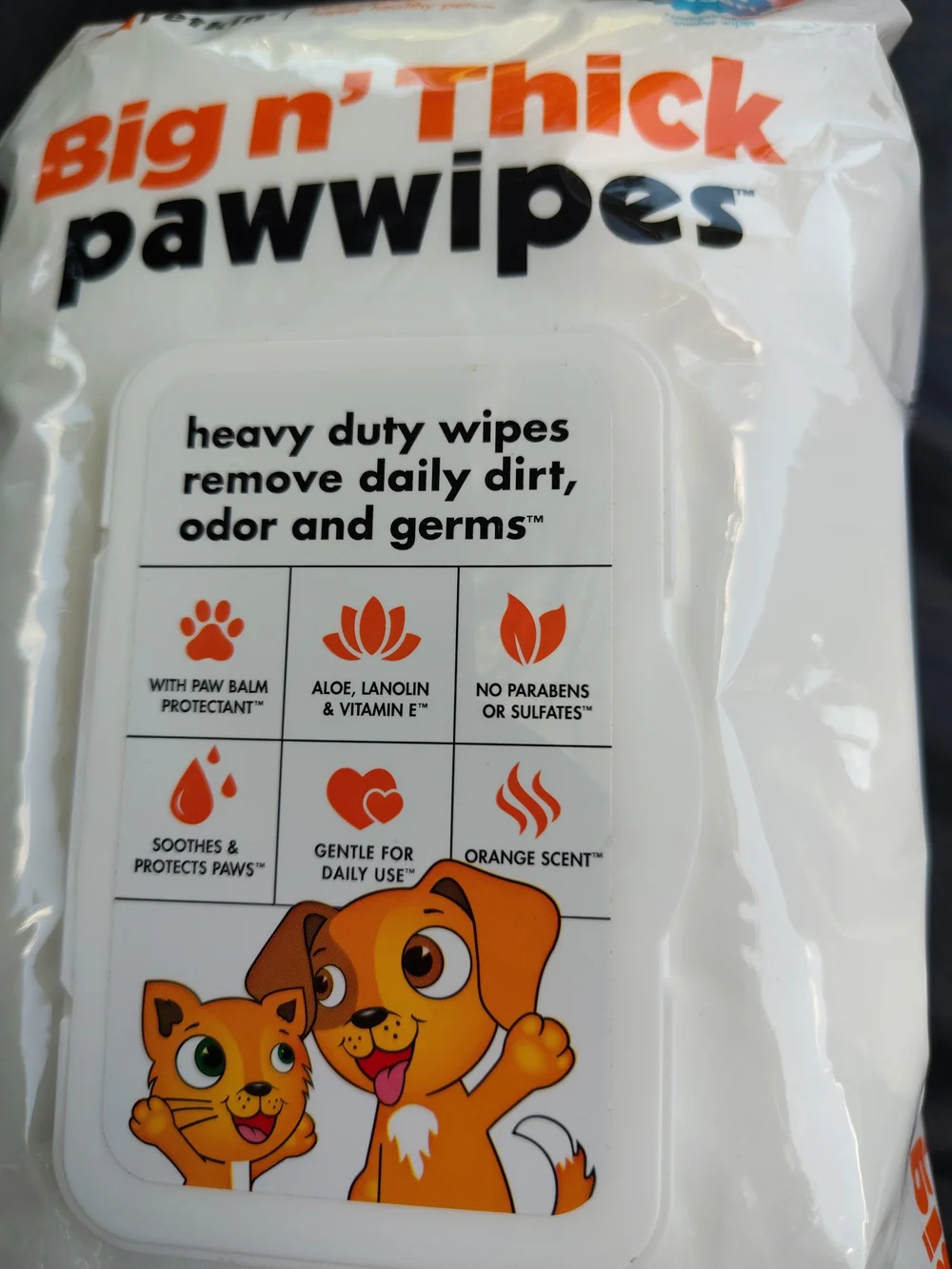 Big n' Thick Heavy Duty Orange Scent Dog Wipes